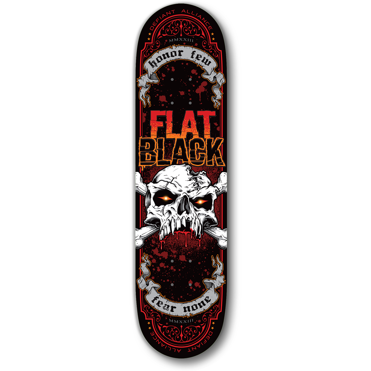 Defiant wooden skate deck from Flat Black.